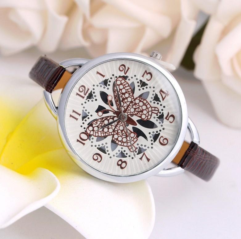 Наручний годинник із метеликом Fly brown, фото 1