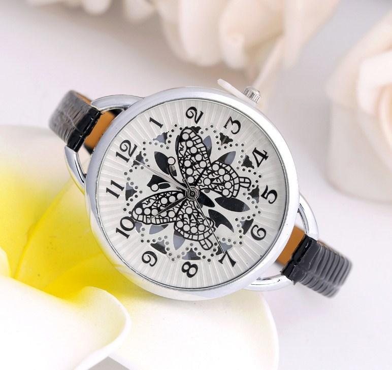 Наручний годинник із метеликом Fly black, фото 1