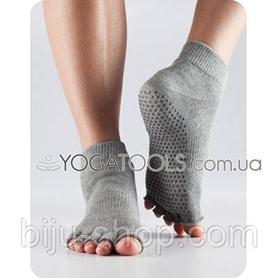 Шкарпетки для йоги нековзні GREY ANKLE, чоловічі (44-46р.), TOESOX, USA