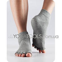 Носки для йоги нескользящие GREY ANKLE, мужские (44-46р.), TOESOX, USA