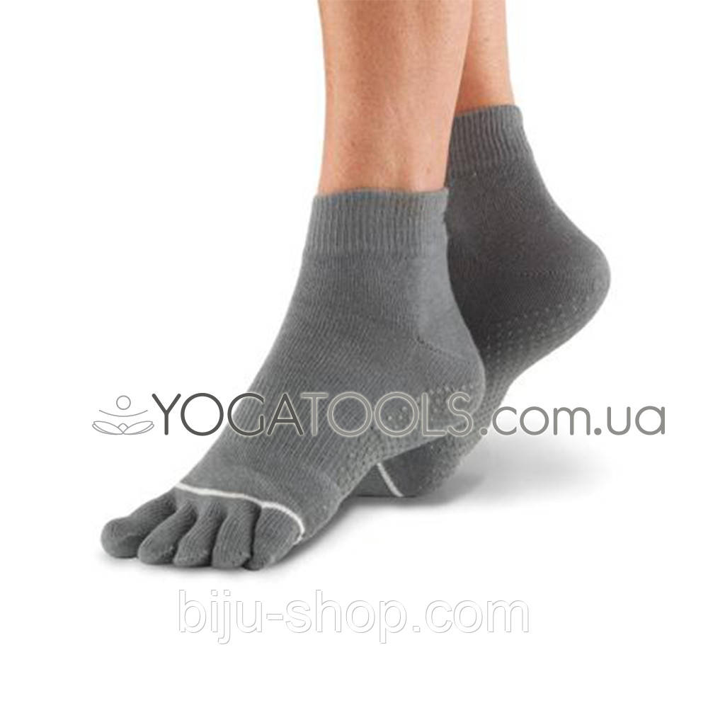 Шкарпетки для йоги нековзні GREY FULL, чоловічі (38-46р.), TOESOX, USA