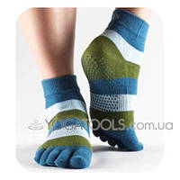 Носки для йоги нескользящие GREEN FULL, мужские (44-46р.), TOESOX, USA