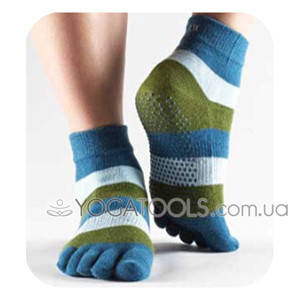 Шкарпетки для йоги нековзні GREEN FULL, чоловічі (44-46р.), TOESOX, USA