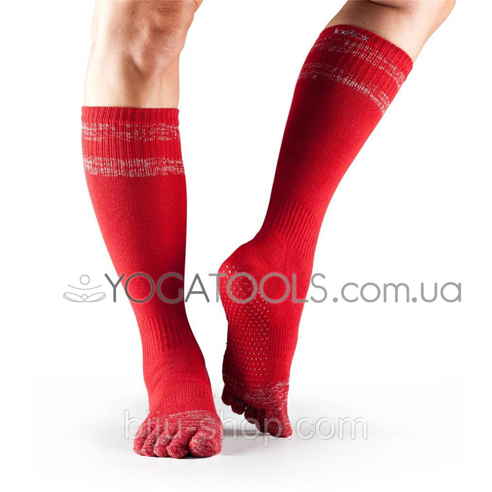 Носки для йоги нескользящие BLACK LONG, мужские (44-46р.), TOESOX, USA