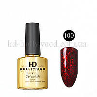 Гель лак 100 Красный Шиммер Плотный HD Hollywood 8 ml