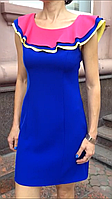 Плаття жіноче літнє міні приталене синє яскраве стильне модне