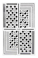 Наклейки для дизайна ногтей F305, черные