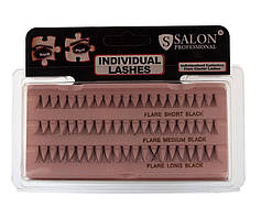 Вії в пучках Salon Professional Individual lashes short, medium, long Чорні