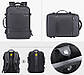 Дорожній рюкзак валізу Arctic Hunter B00350, з трьома відділеннями, RFID захистом і розширювачем, 32л, фото 3