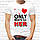 Парні футболки з принтом "My only beats for her/My only beats for him" L, Білий Push IT, фото 4