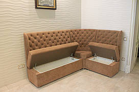 Кухонний диван із шухлядами для зберігання (Світло-коричневий)
