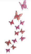 Наклейка на стіну "12 шт. 3D метелики наклейки "love", фото 3