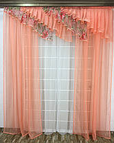 Шторний набір "Анжелика" (штори+ламбрікен + тюль + підхоплення), фото 4