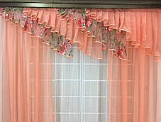 Шторний набір "Анжелика" (штори+ламбрікен + тюль + підхоплення), фото 3