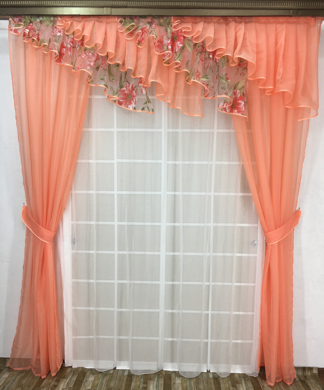 Шторний набір "Анжелика" (штори+ламбрікен + тюль + підхоплення)