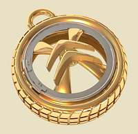 "Citroen" - золотой ювелирный брелок 585* пробы