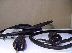 З'єднувач (роз'єм) гумовий 3- полюсний на 25 А з кабелем КГ 3х2,5 (3 м)