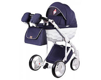 Коляска 2 в 1 Adamex Chantal (Адамекс Шанталь) універсальна красива C204 темно-синій з білим