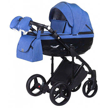Коляска 2 в 1 Adamex Chantal (Адамекс Шанталь) універсальна красива C203 синій