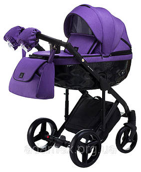 Коляска 2 в 1 Adamex Chantal (Адамекс Шанталь) універсальна красива C214 темно-бузковий