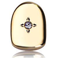 Фікса (вставка на зубну коронку) золото зі стразою неіржавка сталь Grillz