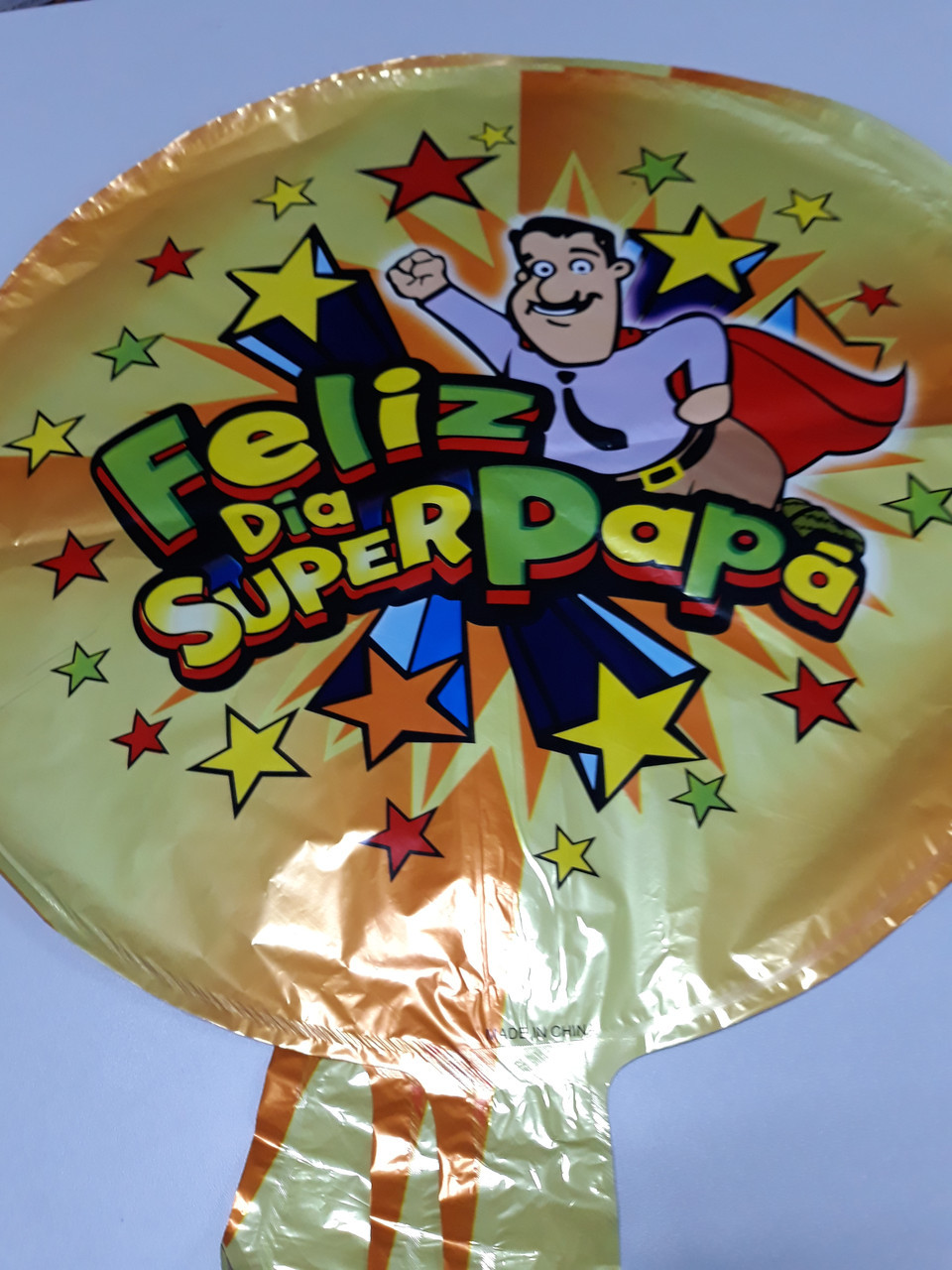 Повітряна куля фольгований круглий з написом Feliz dia super papa, фото 1