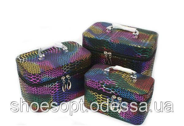 Б'юті-кейс для косметики Рептилія набір 3 шт., фото 1