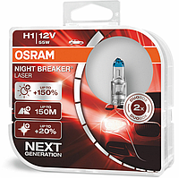 Автолампы Osram H1 Night Breaker LASER NG +150% 55W 12V PX26d HardDuopet (64150NL-HCB)