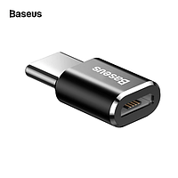 Адаптер MicroUSB на Type-C переходник МикроЮСБ на Тайп-С Baseus (черный)