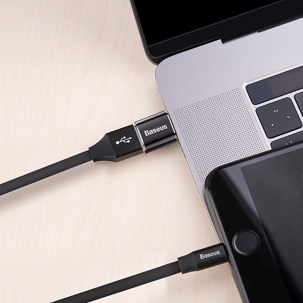 Адаптер OTG Type-C на USB переходник ЮСБ на Тайп-С ОТГ Baseus (черный ...