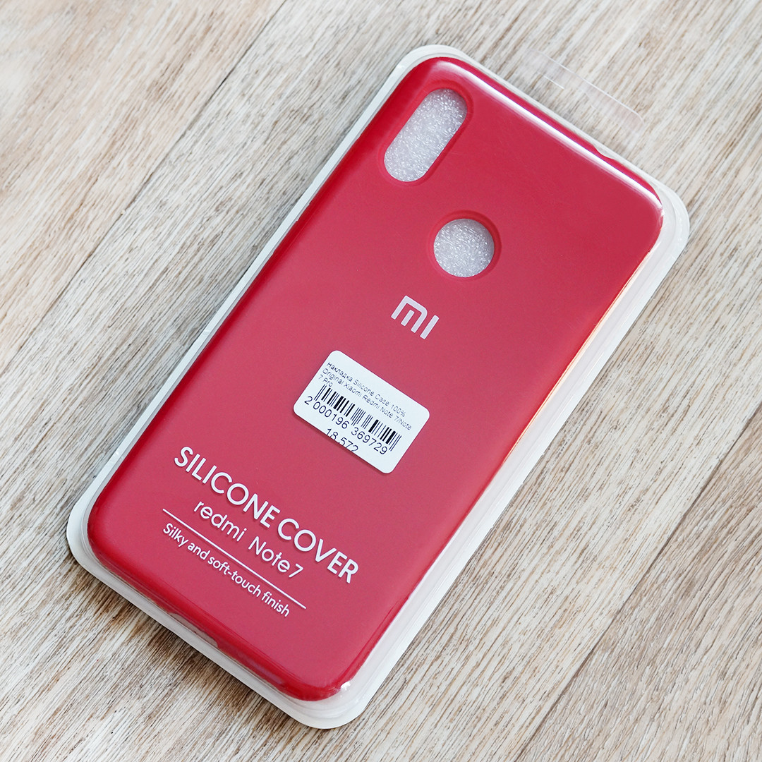 Оригінальний чохол Silicone Cover рідкий силікон для Xiaomi Redmi Note 7 (малиновий, мікрофібра всередині)