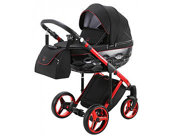Коляска 2в1 Adamex Chantal Polar (Адамекс Шанталь Полар) універсальна С9 чорно-червоний