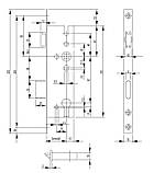 Замок дверний GU BKS із засувкою 30/92/255/45., фото 3