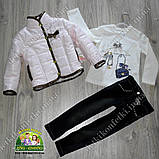 Комплект для дівчинки 2 роки, сезон осінь-весна: куртка+кофточка+джинси, фото 4