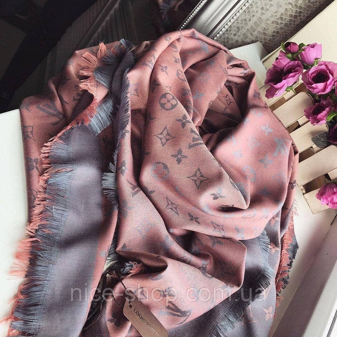 Хустка Louis Vuitton персиково-сірий комбі