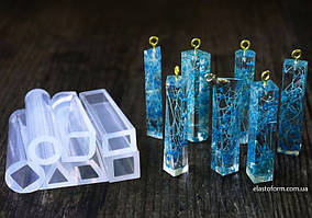 Молд для заливки епоксидною смолою, кристал, Циліндр з фасетными гранями 9 ммх46 мм