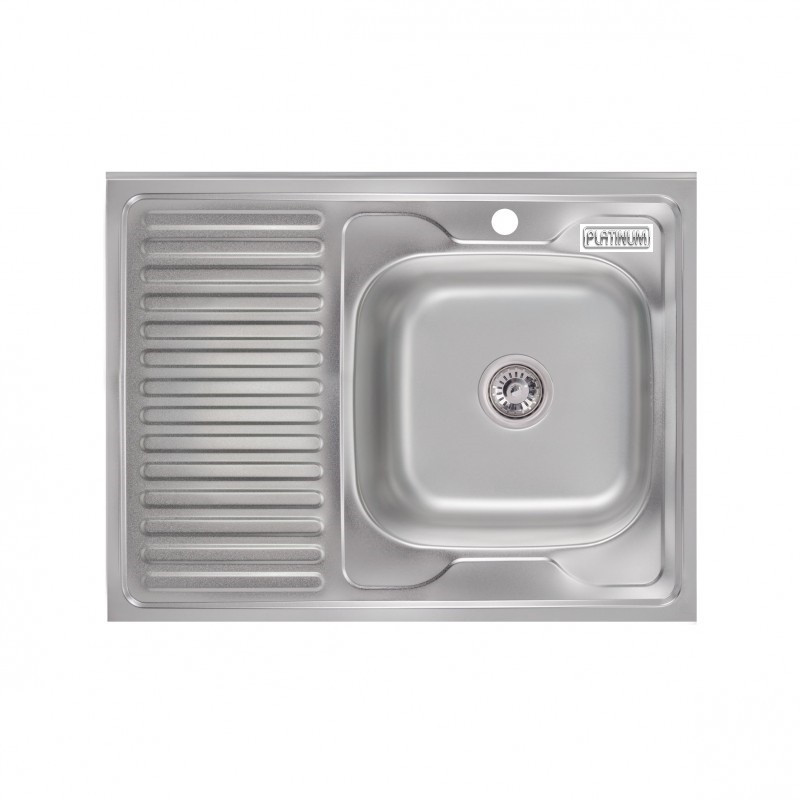 Кухонна мийка накладна Platinum 8060 R Satin 0,5 мм