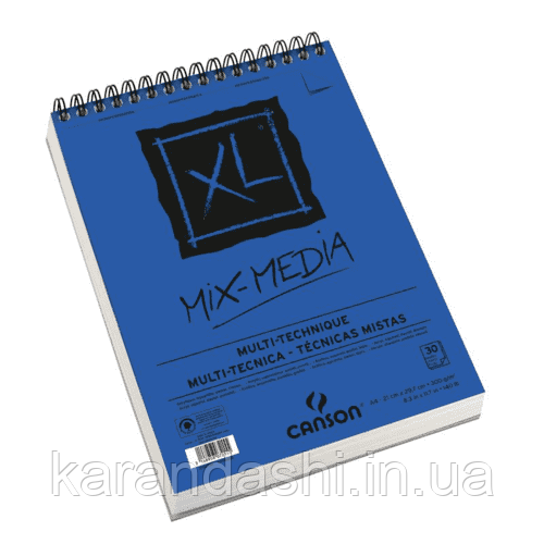 Альбом для змішаних технік Canson XL Mix-Media 300г/кв. м А3 30 аркушів Середнє зерно 200807216