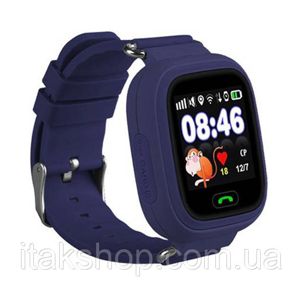 Розумні дитячі годинник Smart Baby Watch Q90 з GPS трекером (Оригінал) темно сині