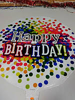 Воздушный фольгированый шарик с надписью Happy Birthday 1шт