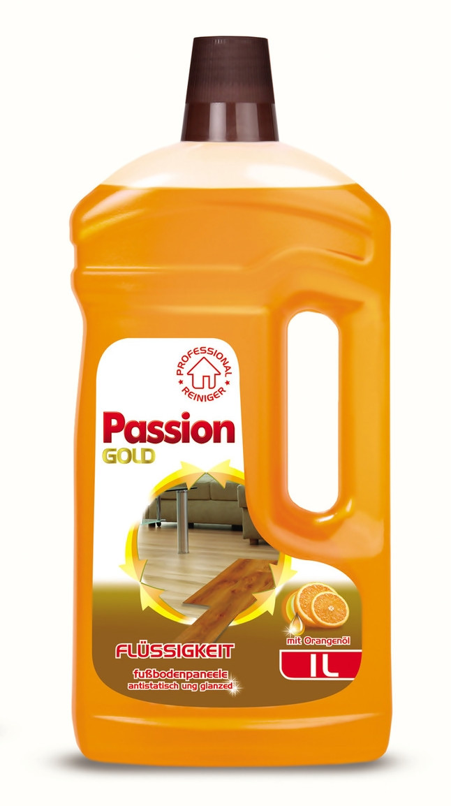 Засіб для миття деревяної підлоги та ламінату Passion Gold mit orangenol (з олією апельсину) 1 л.