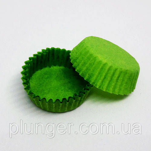 Тарталетка паперова для цукерок Зелена 3а, d = 30 мм. h = 9 мм (паковання 100 шт.)