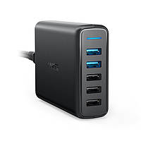 Мережевий зарядний пристрій Anker PowerPort 5 63W 2*USB QC3.0 & 3*USB Power IQ V3 Black