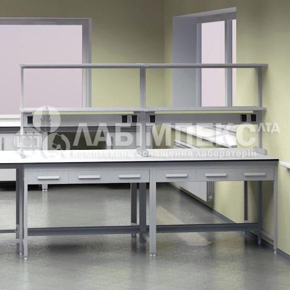 Стіл лабораторний пристінний з піддоном СЛП-1.011.05