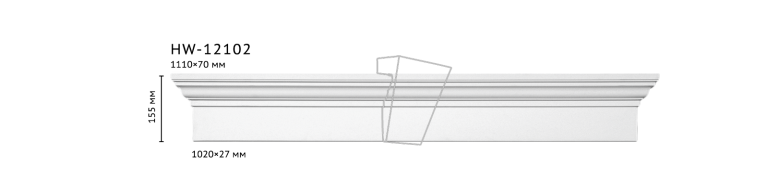 Фронтон Classic Home HW-12102, ліпний декор з поліуретану
