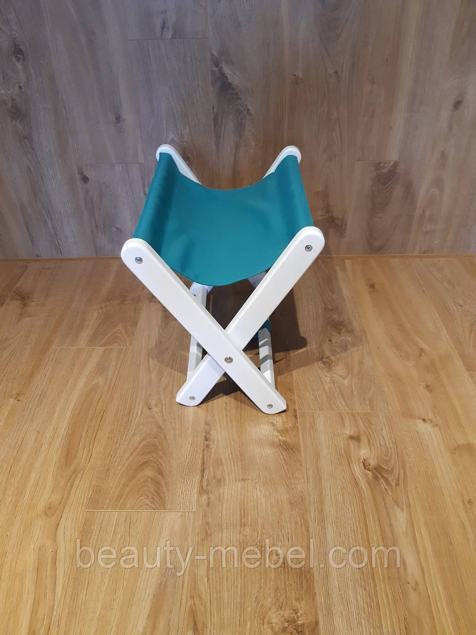 Підставка для сумочки, біла з зеленою тканиною, фото 1