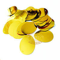 Паєтки крапля, колір Gold 38х28 мм, 10 грам ~ ( 34 шт)