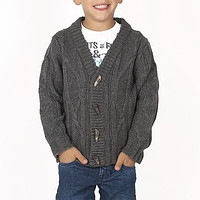 Теплий дитячий кардиган для хлопчика грубого в'язання BRUMS Італія 133BFHC010 Сірий, фото 1