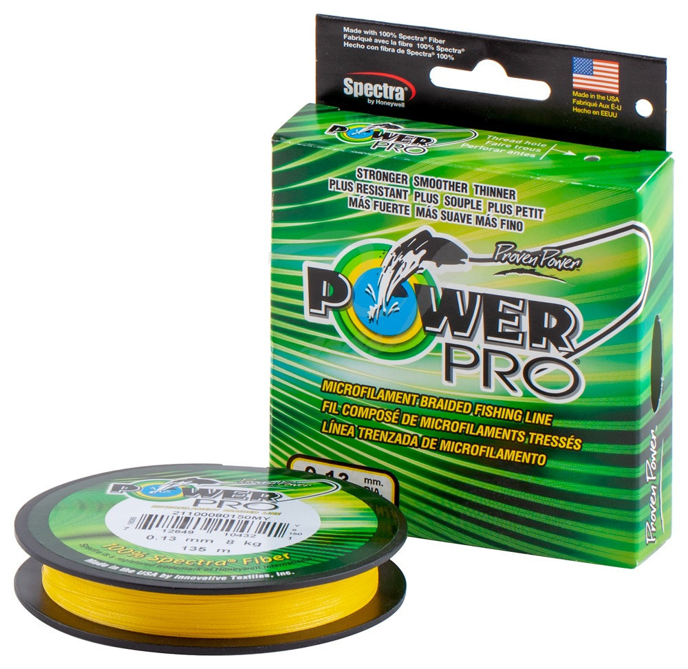 Шнур Power Pro 135m Hi-Vis Yellow 0,28 mm 20kg