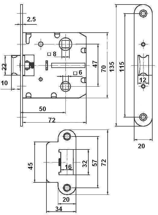 Механизм межкомнатный дверной RDA 258 AB 47mm бронза - фото 2 - id-p1034344901